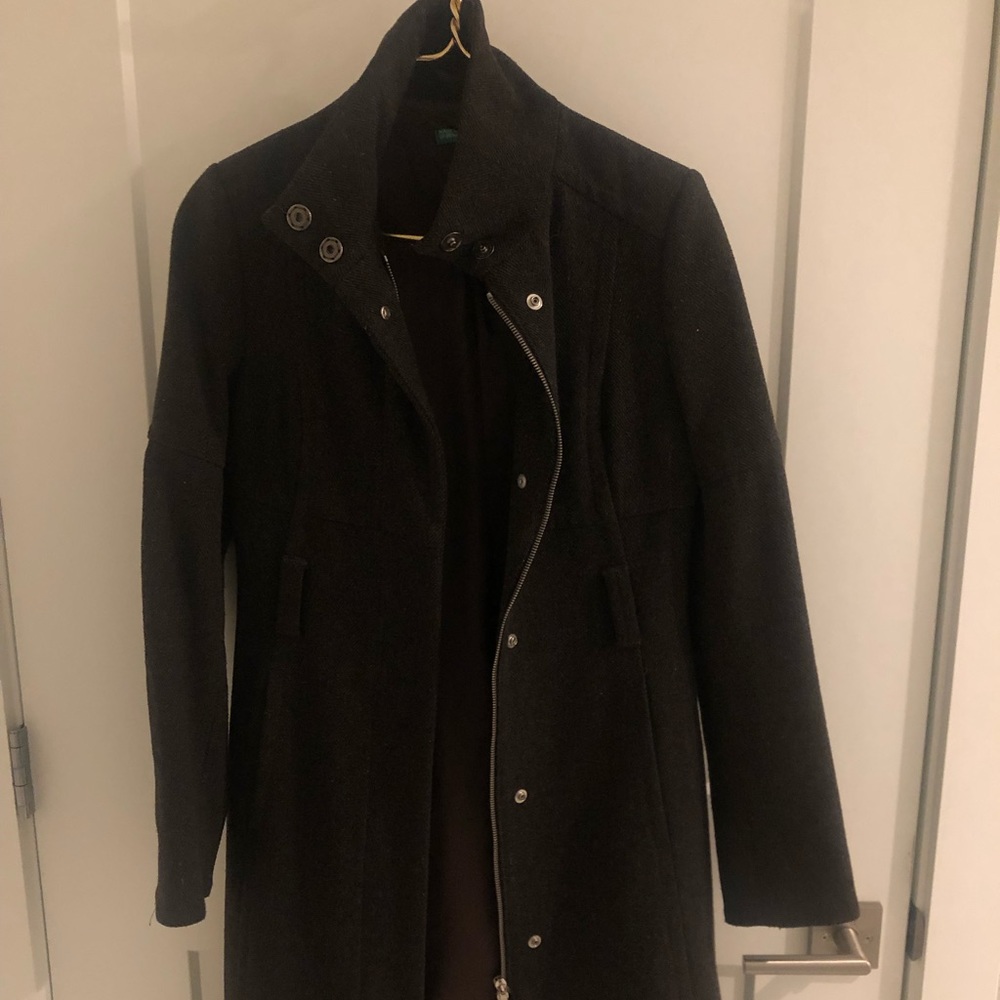 United Colors of Benetton dark brown pea coat